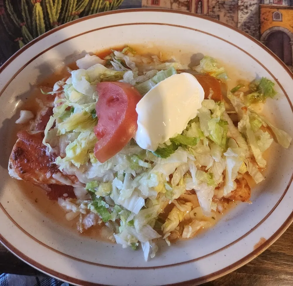 Chicken Burrito and Chicken Enchiladas